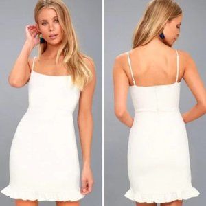Lulus Spoonful of Sass White Bodycon Mini Dress Size S
